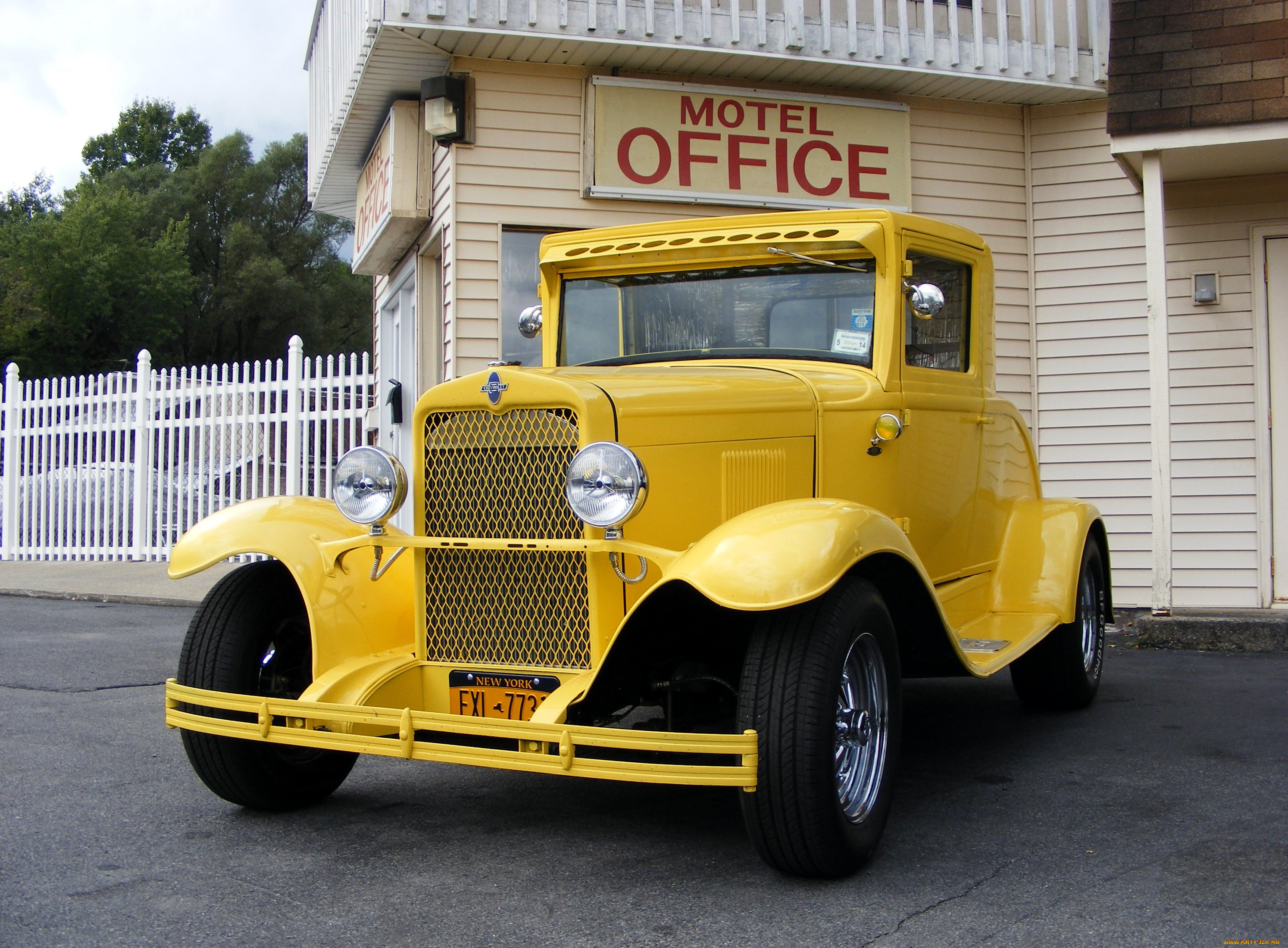 old, yellow, chevrolet, , custom, classic, car, , , 